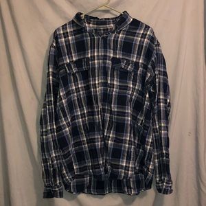 Dark blue plaid flannel